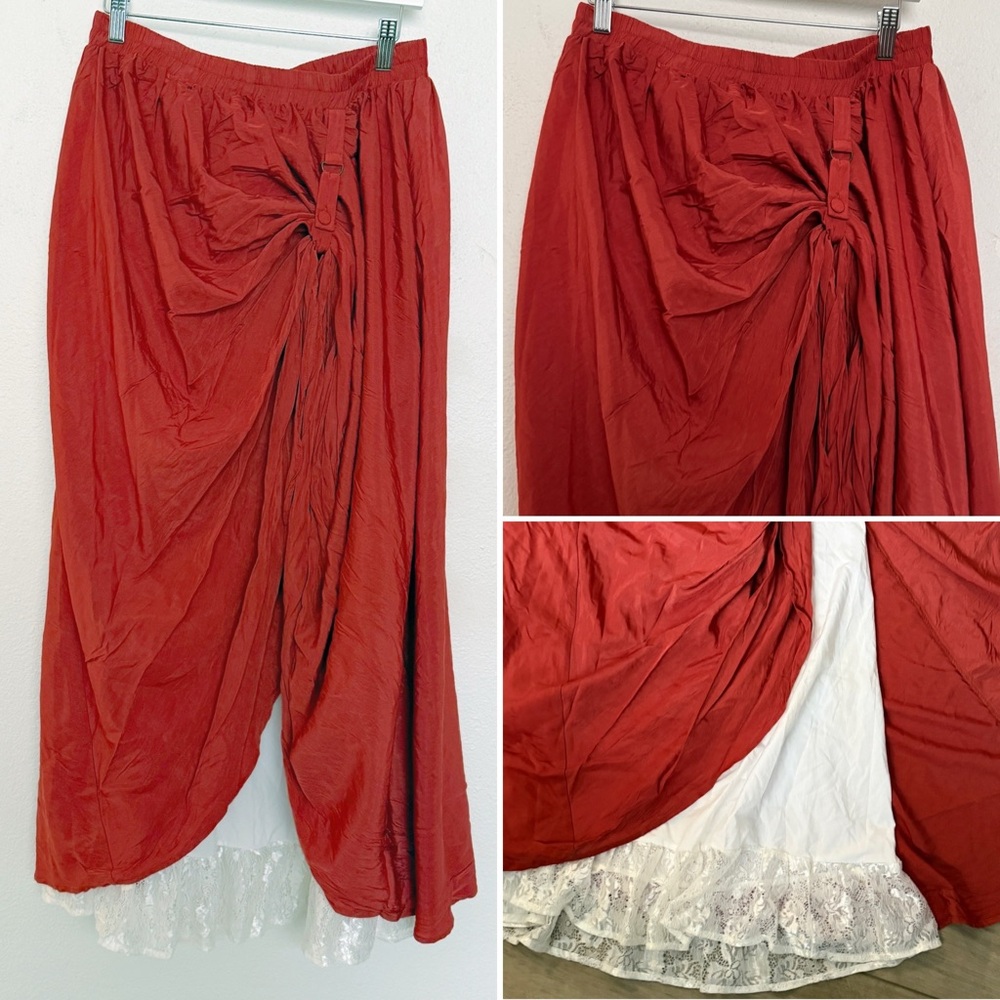 Scarlet Darkness Victorian Renaissance Two Way Midi Double Layer Skirt - Picture 11 of 11